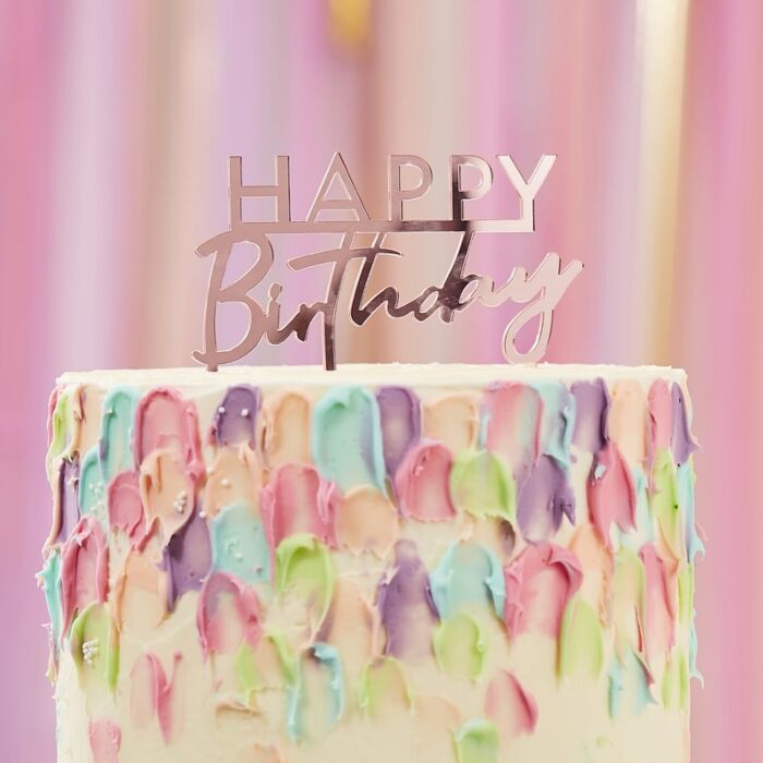 Cake Topper “Happy Birthday” Acrylic